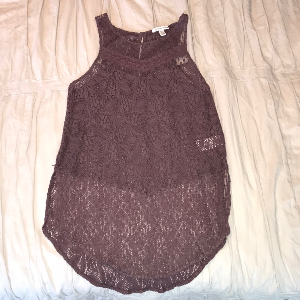 American eagle plum lace tank